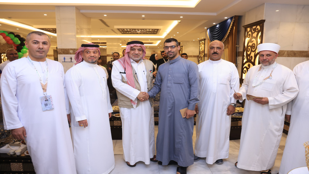وزير الأوقاف والشؤون والمقدسات الإسلامية محمد الخلايلة يزور أعضاء بعثتي الحج التابعتين للقوات المسلحة الأردنية - الجيش العربي، ومديرية الأمن العام. 2 حزيران 2025.