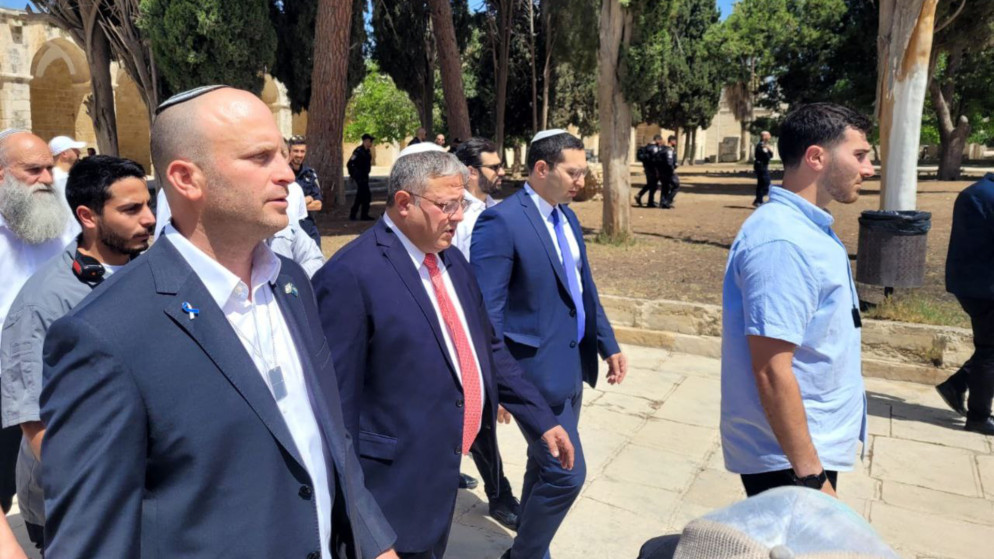 صورة أرشيفية لوزير الأمن القومي الإسرائيلي المتطرف إيتمار بن غفير، خلال اقتحامه باحات المسجد الأقصى المبارك.