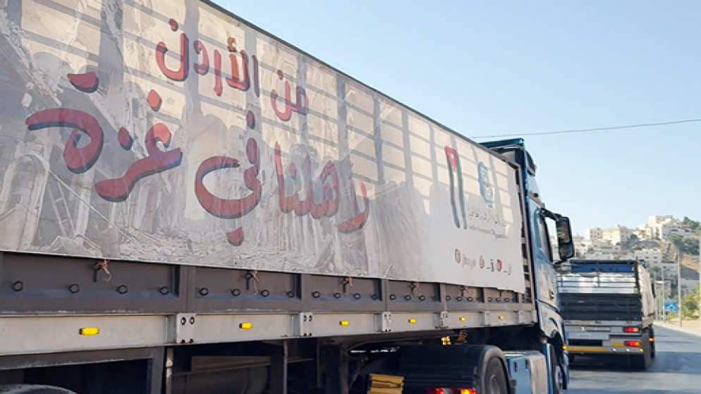 قافلة مساعدات برية إلى قطاع غزة. (الهيئة الخيرية الهاشمية)