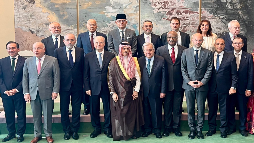 المشاركون في المؤتمر الدولي لبحث تنفيذ "حل الدولتين". (وزارة الخارجية)