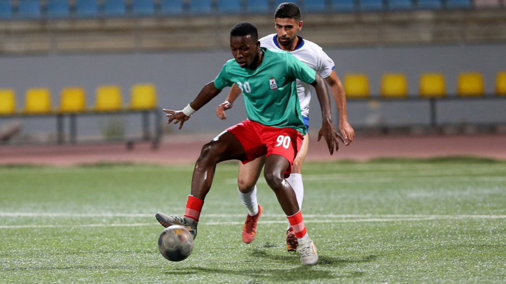 جانب من مباراة فريقي الوحدات والجزيرة في دوري الرديف لكرة القدم. (الاتحاد الأردني لكرة القدم)