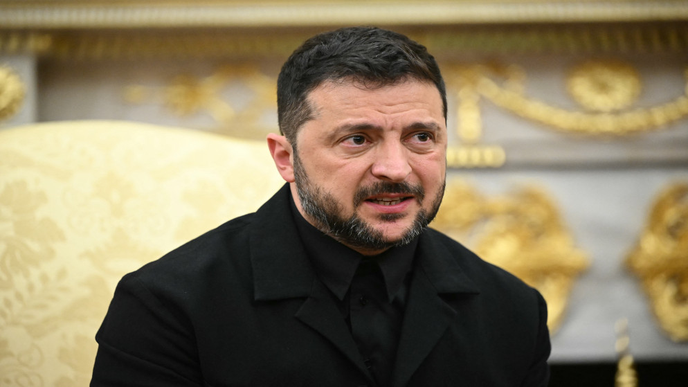 الرئيس الأوكراني فولوديمير زيلينسكي، 18 آب 2025. (أ ف ب)
