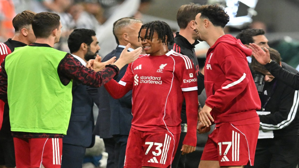 مهاجم ليفربول ريو نغوموها، بعد مباراة الدوري الإنجليزي الممتاز بين نيوكاسل يونايتد وليفربول، 25 آب 2025. (أ ف ب)