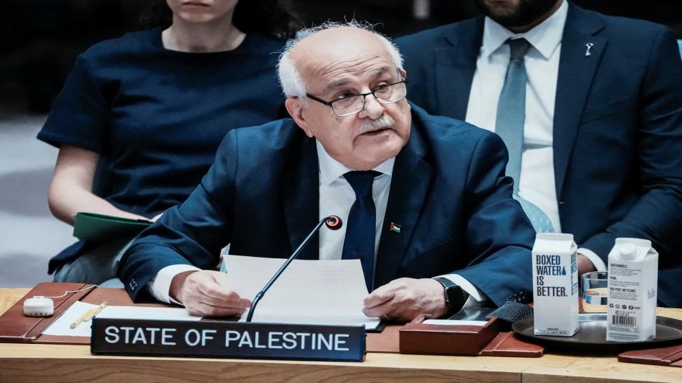 مندوب فلسطين الدائم لدى الأمم المتحدة السفير رياض منصور. (رويترز)