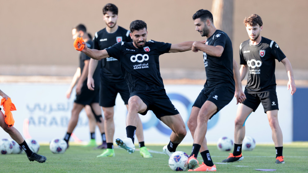 لاعبو المنتخب الوطني لكرة القدم. (الاتحاد الأردني لكرة القدم)