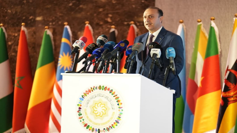 وزير الاتصال الحكومي الناطق باسم الحكومة محمد المومني خلال رعايته مبادرة "التوعية ومخاطر الإرهاب ومواجهة الحملات الإعلامية المحرضة على الإرهاب"