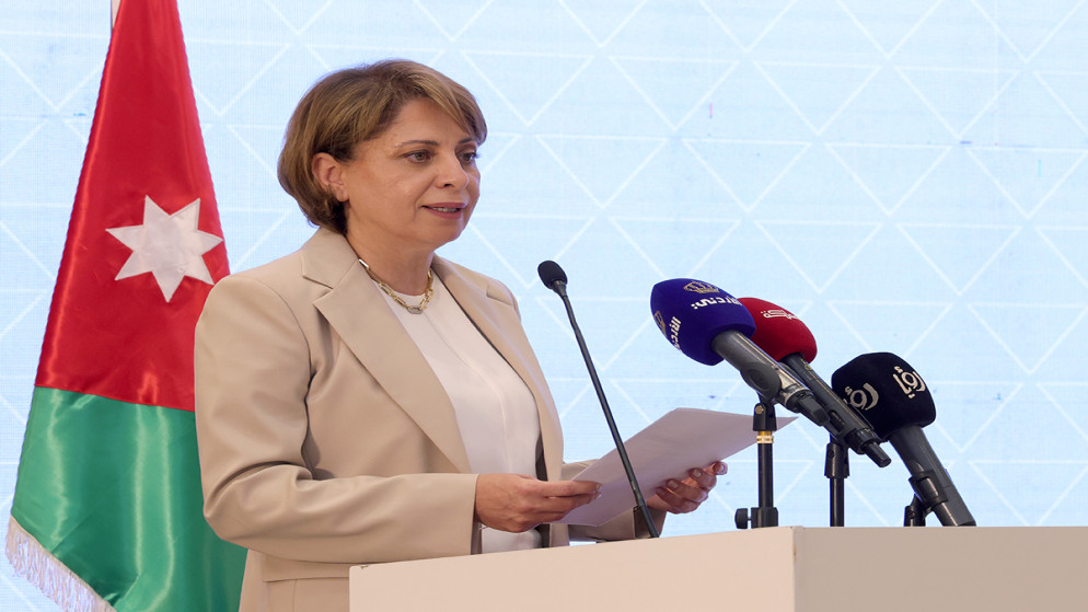 وزيرة الدولة لتطوير القطاع العام بدرية البلبيسي. (بترا)