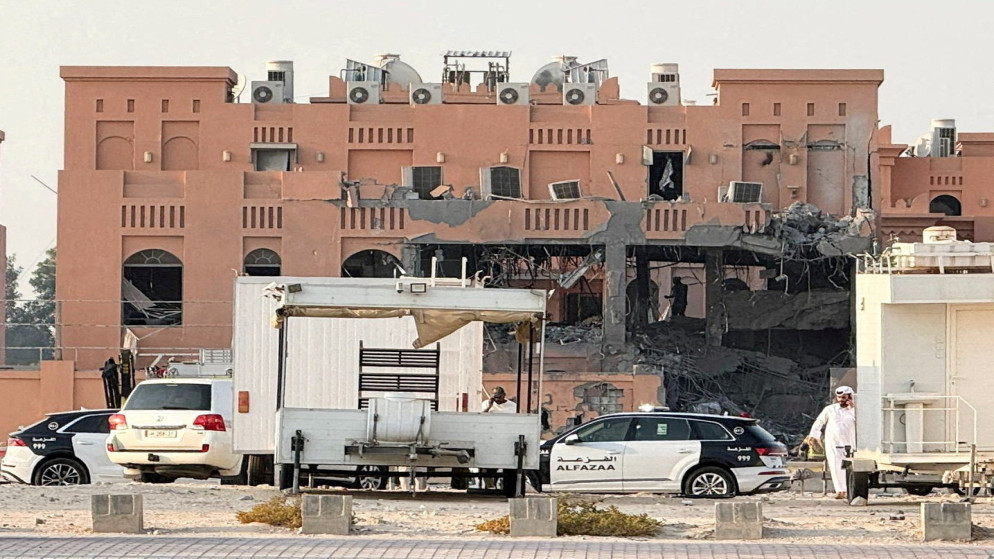 مبنى استهدف من قبل قوات الاحتلال الإسرائيلي في العاصمة القطرية الدوحة. 9 أيلول 2025. (رويترز)