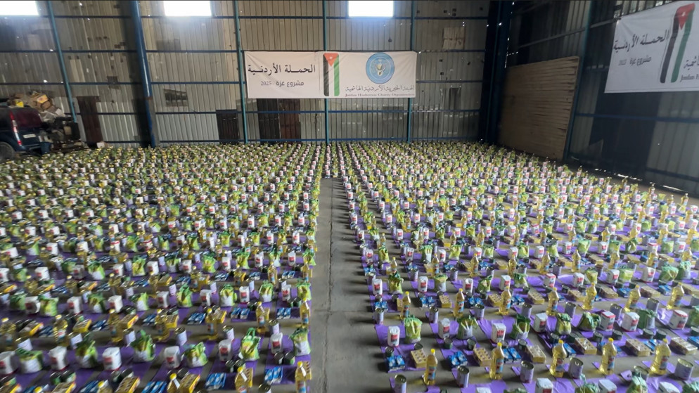 الحملة الأردنية توزع أكثر من 1000 طرد غذائي في قطاع غزة.(الحملة الأردنية)