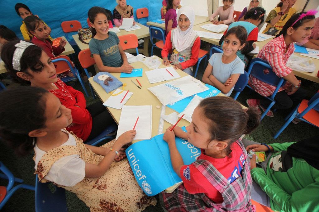 أطفال في مدرسة داخل مخيم الزعتري في محافظة المفرق شمالي الأردن. صلاح ملكاوي / المملكة