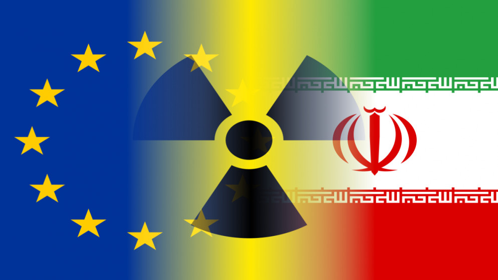 صورة علمي إيران والاتحاد الأوروبي. (shutterstock)