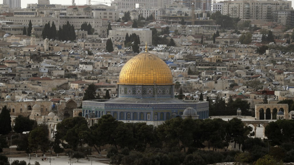 منظر عام لقبة الصخرة في المسجد الأقصى في القدس المحتلة. (أ ف ب)
