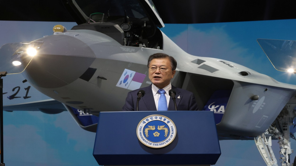 رئيس كوريا الجنوبية مون جاي-إن،في ساشون، كوريا الجنوبية، 9 نيسان/ أبريل 2021. (رويترز)