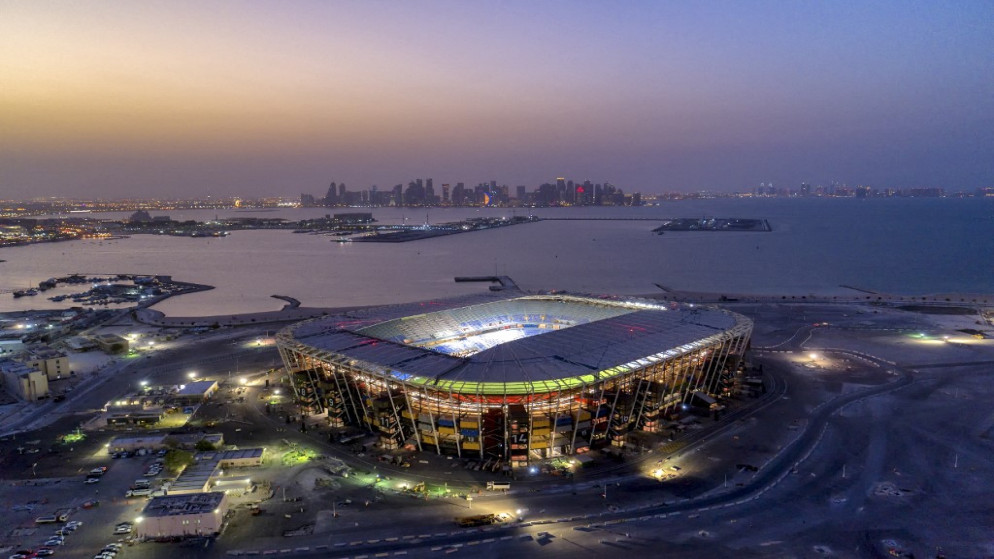 ملعب 974 في منطقة رأس أبو عبود في العاصمة القطرية الدوحة الذي تقام عليه مباريات كأس العالم 2022. 22 تشرين الثاني/نوفمبر 2021. (أ ف ب)