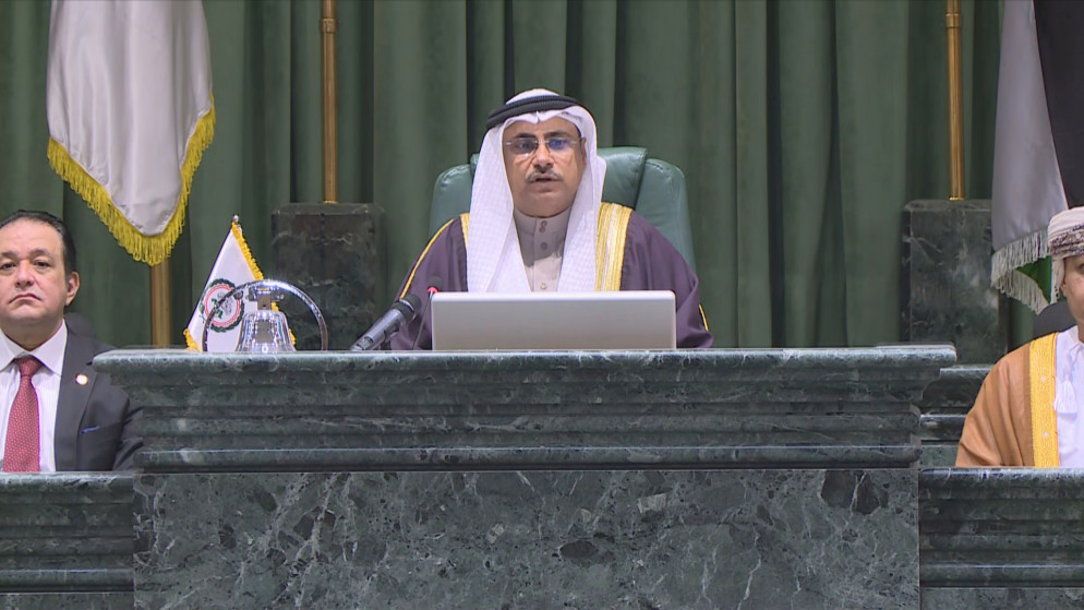 البرلمان العربي، يفتتح الجلسة الثانية لدور الانعقاد الثاني من الفصل التشريعي الثالث في مجلس الأمة في عمّان. (المملكة)