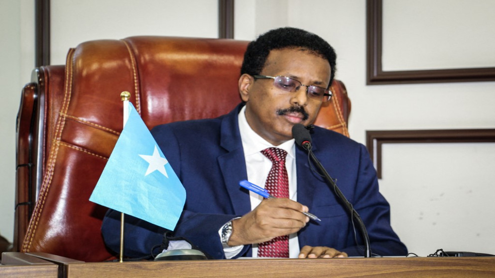 الرئيس الصومالي محمد عبدالله محمد. (أ ف ب)