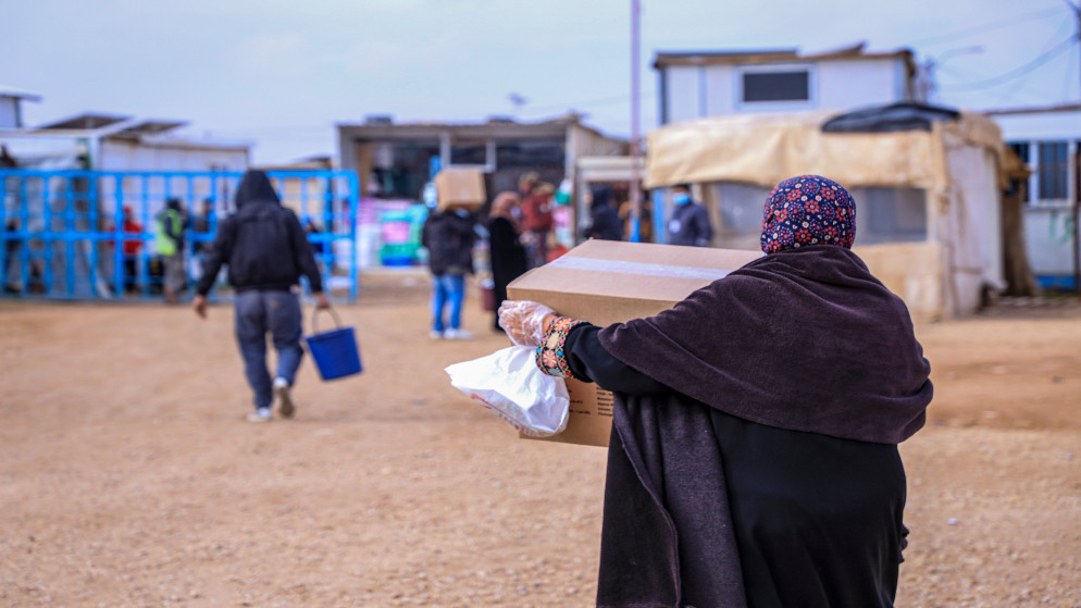 لاجئون سوريون في مخيم الزعتري للاجئين في محافظة المفرق شمالي الأردن. (المفوضية السامية للأمم المتحدة لشؤون اللاجئين)