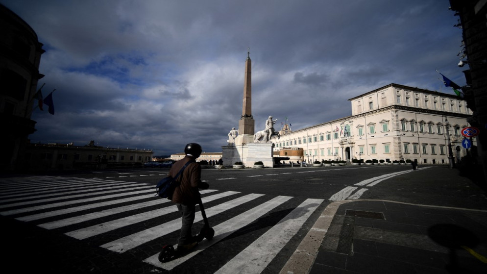 قصر كويرينالي الرئاسي في وسط مدينة روما . 4 يناير 2022.(أ ف ب)