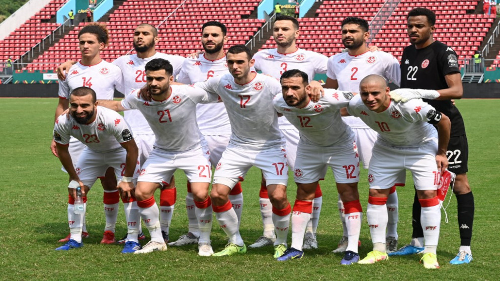المنتخب التونسي قبل مباراة مع منتخب مالي في كأس أمم إفريقيا. (أ ف ب)