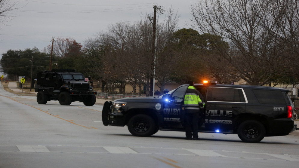 مركبات لإنفاذ القانون، كوليفيل، تكساس، الولايات المتحدة، 15 كانون الثاني/يناير 2022. (رويترز)