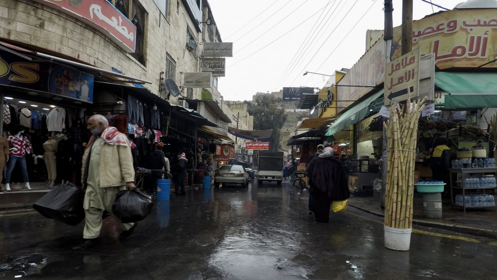 أجواء ماطرة في وسط البلد في عمّان. (صلاح ملكاوي/ المملكة)