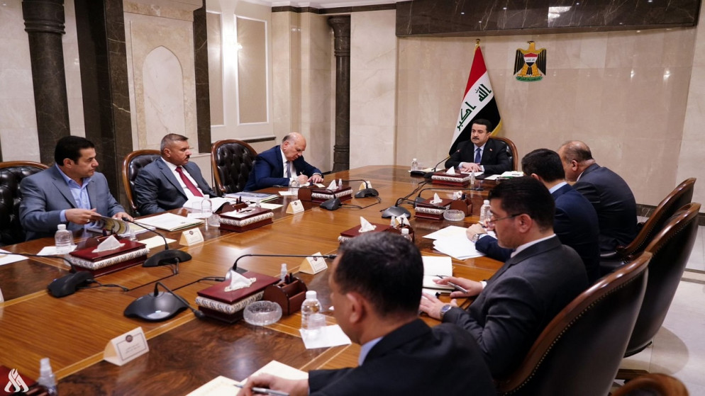 خلال اجتماع المجلس الوزاري العراقي للأمن الوطني، برئاسة رئيس مجلس الوزراء محمد شياع السوداني. (وكالة الأنباء العراقية)