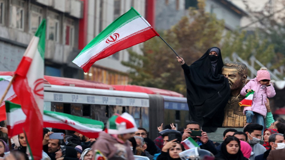 جانب من المظاهرات في إيران. (أ ف ب)