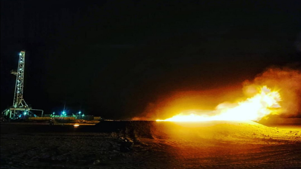 صورة أرشيفية للبئر 53 في حقل الريشة الغازي. (وزارة الطاقة والثروة المعدنية)