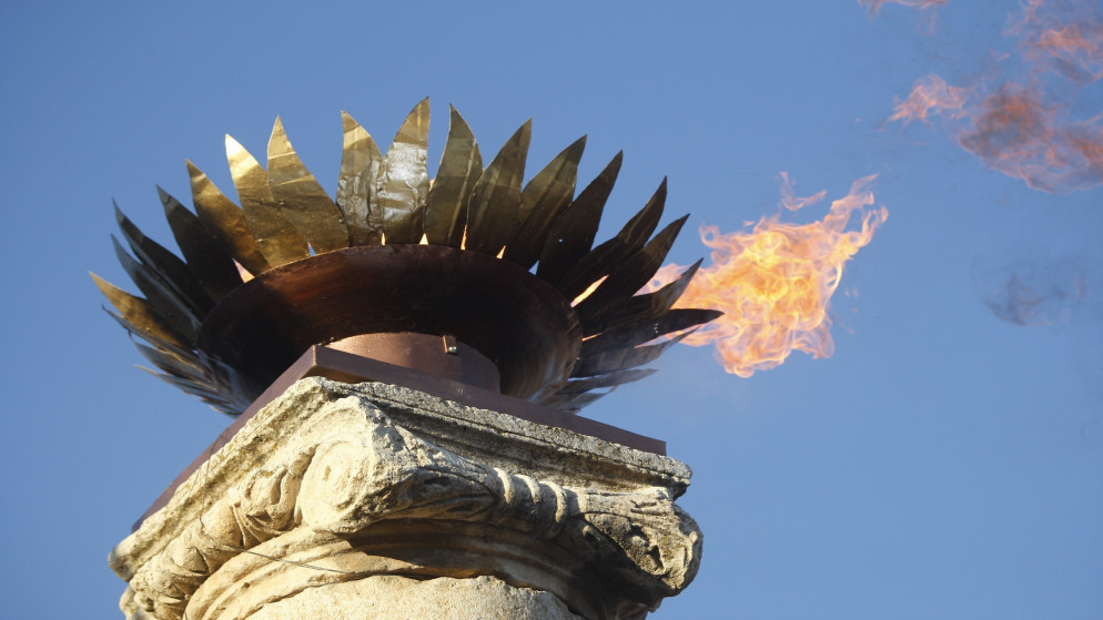 صورة أرشيفية لشعلة مهرجان جرش. (صلاح ملكاوي / المملكة)