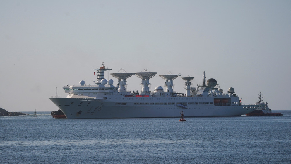 وصول سفينة المسح الصينية إلى ميناء هامبانتوتا الدولي في هامبانتوتا، سريلانكا، 16 آب/أغسطس 2022. (رويترز)