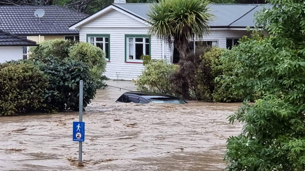 أمطار غزيرة وفيضانات في نيوزيلندا. (أ ف ب)