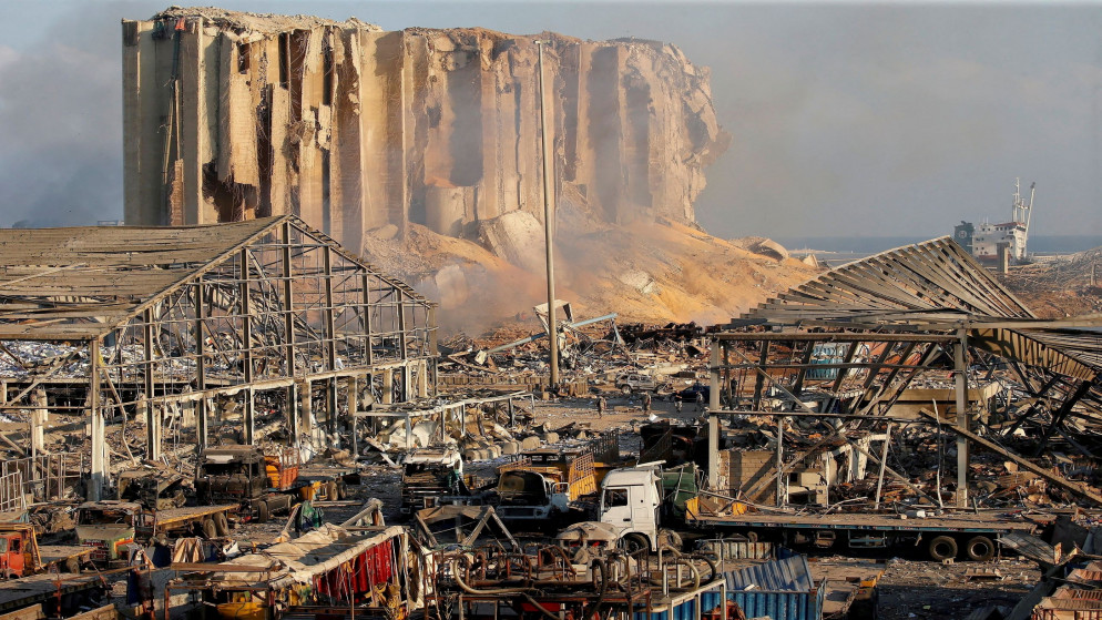 دمار في موقع انفجار مرفأ بيروت، 19 كانون الثاني/يناير 2023. (رويترز)