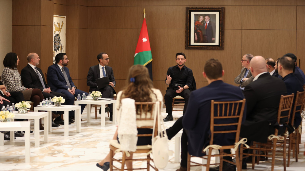 سمو الأمير الحسين بن عبدالله الثاني، ولي العهد يلتقي في واشنطن قادة أعمال ورياديين أردنيين مقيمين بالولايات المتحدة الأميركية. (الديوان الملكي الهاشمي)