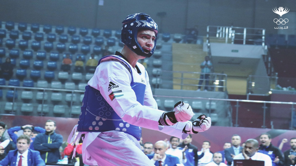 لاعب المنتخب الوطني للتايكواندو زيد مصطفى. (اللجنة الأولمبية الأردنية)