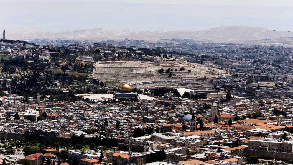 منظر عام لقبة الصخرة في المسجد الأقصى في القدس المحتلة. 26 نيسان 2023. (رويترز)