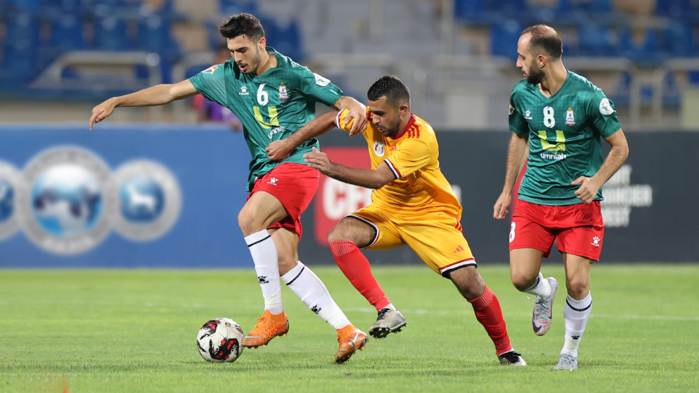 جانب من مباراة الوحدات وجرش في دور الـ32 من بطولة كأس الأردن لكرة القدم. (اتحاد كرة القدم)