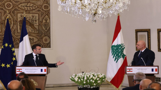  عون يطلب من ماكرون التدخل لعدم استهداف الضاحية الجنوبية 