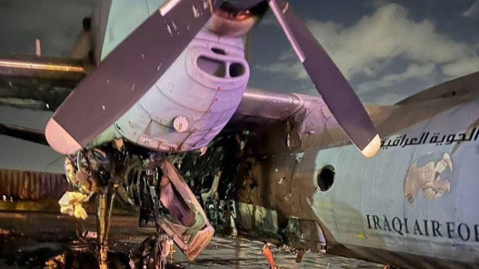  استهداف قاعدة جوية عراقية بالقرب من مطار بغداد بصواريخ وتدمير طائرة 