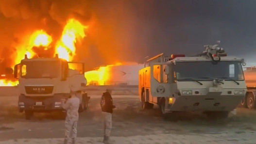  حريق في مجمع القطاع النفطي بالشويخ في الكويت بعد هجوم بمسيرات 